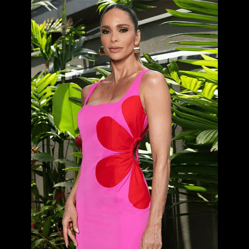 Vestido Midi Pink Flower