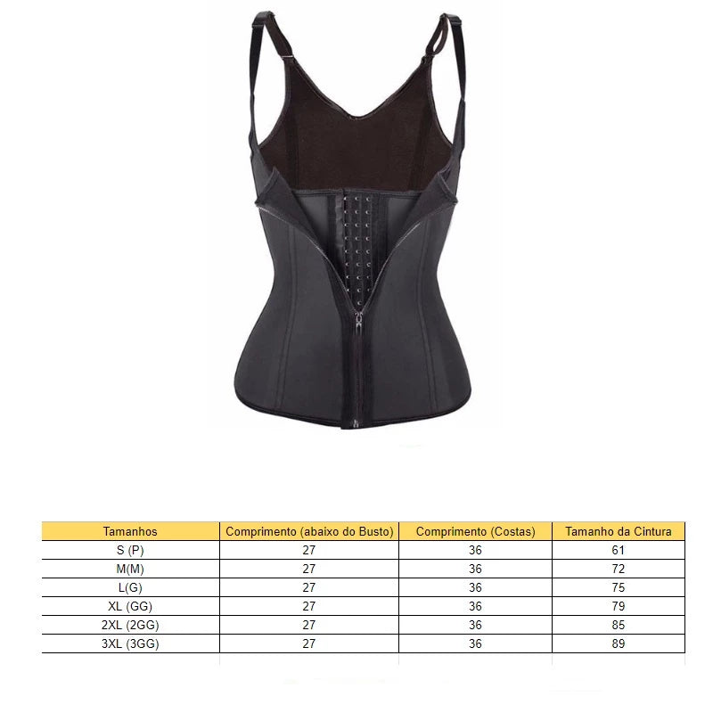 Cinta Modeladora Corpete De Cintura Para Treino Feminino Reduz Até 3 Medidas Afina Cintura