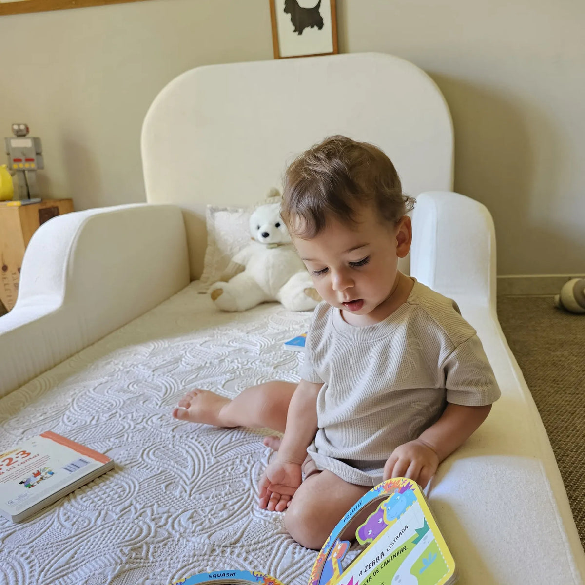 Cama Montessoriana Solteiro - Linho | Little Duck