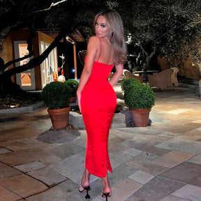 Vestido Midi Ariana Vermelho