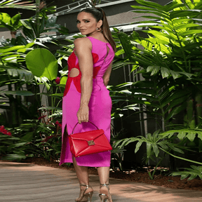 Vestido Midi Pink Flower