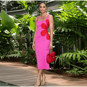 Vestido Midi Pink Flower