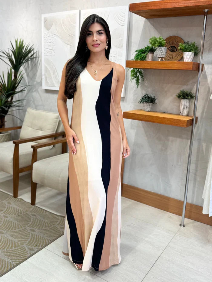 Vestido Longo Heloise Listras (COD 1036)