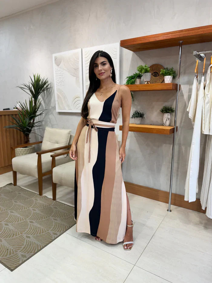 Vestido Longo Heloise Listras (COD 1036)