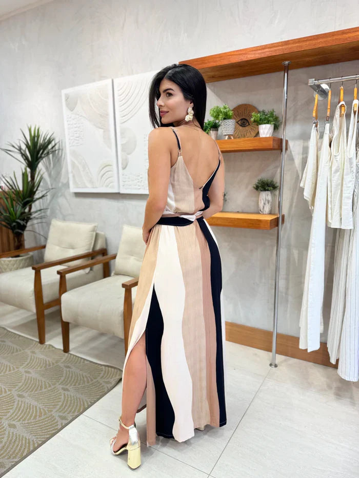 Vestido Longo Heloise Listras (COD 1036)