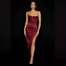 Vestido Midi Jade Vinho