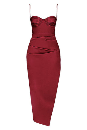 Vestido Midi Jade Vinho